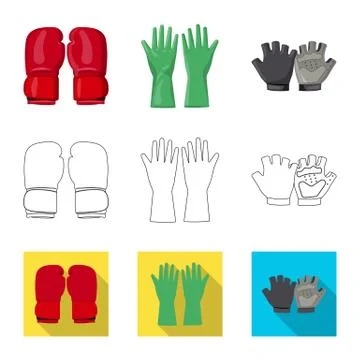Isolated object of glove and winter icon. Collection of glove and equipment Stock Illustration