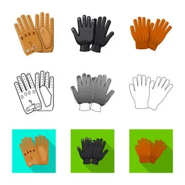 Isolated object of glove and winter icon. Collection of glove and equipment Stock Illustration