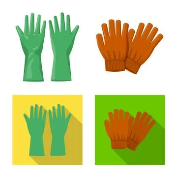 Isolated object of glove and winter logo. Set of glove and equipment stock Stock Illustration