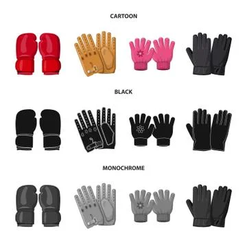 Isolated object of glove and winter icon. Collection of glove and equipment Stockillustratie