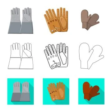 Isolated object of glove and winter sign. Set of glove and equipment stock Stockillustratie