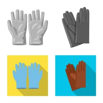 Isolated object of glove and winter symbol. Set of glove and equipment stock Illustrazione stock