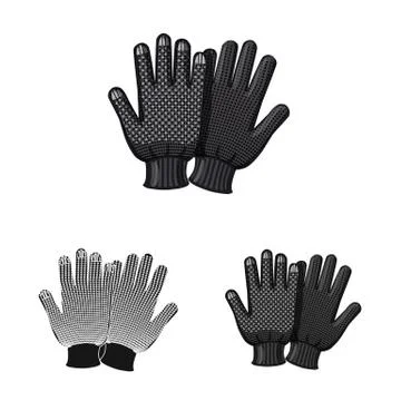 Isolated object of glove and winter logo. Collection of glove and equipment Stock Illustration