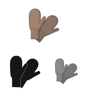Isolated object of glove and winter logo. Collection of glove and equipment Stockillustratie