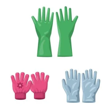 Isolated object of glove and winter symbol. Collection of glove and equipment Stock Illustration