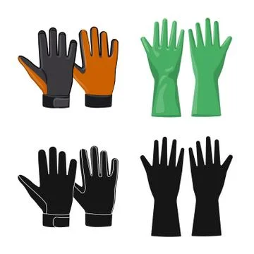 Isolated object of glove and winter sign. Collection of glove and equipment Stock Illustration
