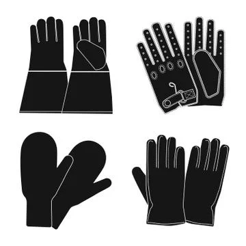 Isolated object of glove and winter symbol. Set of glove and equipment stock Stock Illustration