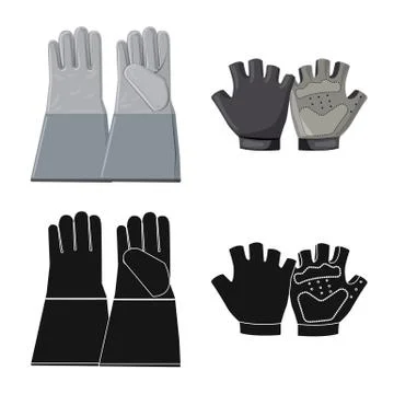 Isolated object of glove and winter icon. Set of glove and equipment vector icon Stock Illustration