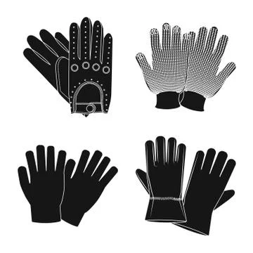 Isolated object of glove and winter sign. Set of glove and equipment stock Stock Illustration