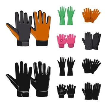 Isolated object of glove and winter icon. Set of glove and equipment vector icon Stock Illustration