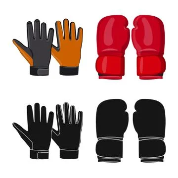 Isolated object of glove and winter icon. Collection of glove and equipment Stock Illustration