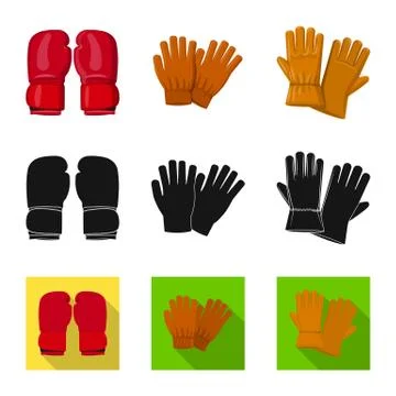 Isolated object of glove and winter symbol. Collection of glove and equipment Stock Illustration