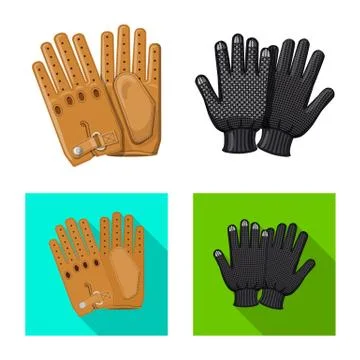 Isolated object of glove and winter symbol. Collection of glove and equipment Stock Illustration