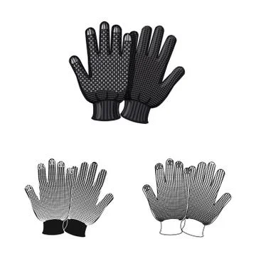 Isolated object of glove and winter sign. Set of glove and equipment stock Stock Illustration