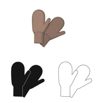 Isolated object of glove and winter icon. Set of glove and equipment vector icon Stock Illustration