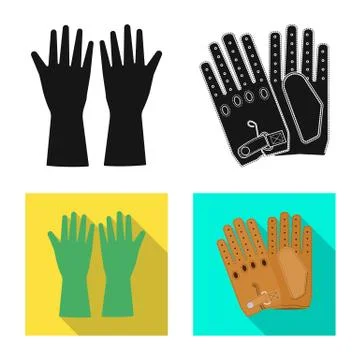 Isolated object of glove and winter icon. Set of glove and equipment stock Stock Illustration