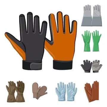 Isolated object of glove and winter logo. Set of glove and equipment stock Stock Illustration