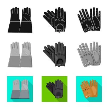 Isolated object of glove and winter logo. Set of glove and equipment vector icon Stock Illustration