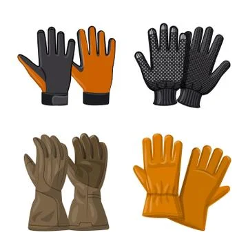 Isolated object of glove and winter symbol. Collection of glove and equipment Stockillustratie