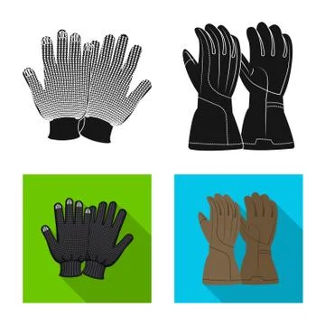 Isolated object of glove and winter symbol. Collection of glove and equipment Stock Illustration
