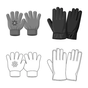 Isolated object of glove and winter icon. Collection of glove and equipment Stockillustratie