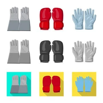 Isolated object of glove and winter logo. Set of glove and equipment stock Stock Illustration
