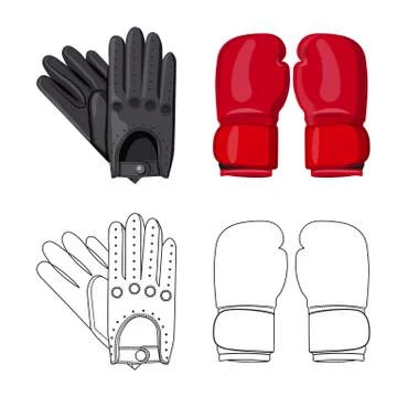 Isolated object of glove and winter icon. Set of glove and equipment stock Stockillustratie
