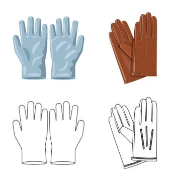 Isolated object of glove and winter icon. Set of glove and equipment vector icon Stockillustratie