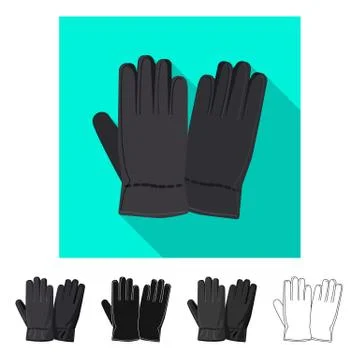 Isolated object of glove and winter symbol. Collection of glove and equipment Stock Illustration
