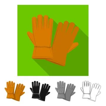 Isolated object of glove and winter sign. Collection of glove and equipment Stock Illustration