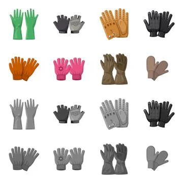 Isolated object of glove and winter icon. Set of glove and equipment stock Stock Illustration