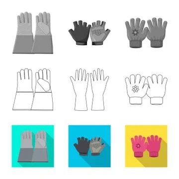 Isolated object of glove and winter symbol. Set of glove and equipment vector Stock Illustration