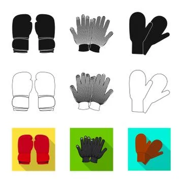 Isolated object of glove and winter logo. Collection of glove and equipment Stockillustratie