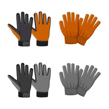 Isolated object of glove and winter icon. Set of glove and equipment vector icon Stockillustratie