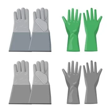 Isolated object of glove and winter sign. Collection of glove and equipment Stock Illustration
