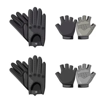 Isolated object of glove and winter sign. Set of glove and equipment stock Stockillustratie