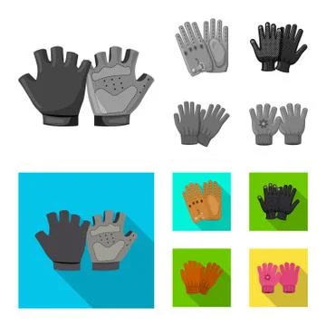 Isolated object of glove and winter logo. Collection of glove and equipment Stockillustratie