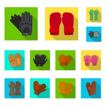 Isolated object of glove and winter symbol. Collection of glove and equipment Stockillustratie