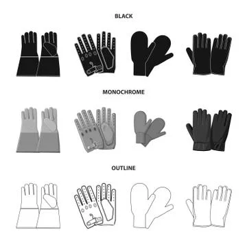 Isolated object of glove and winter icon. Set of glove and equipment stock Stock Illustration
