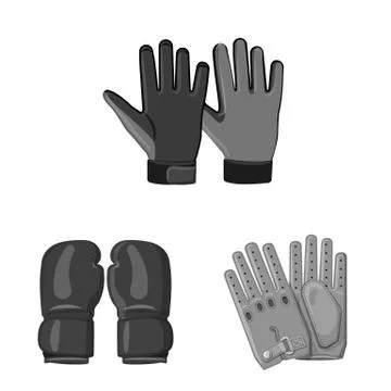 Isolated object of glove and winter icon. Set of glove and equipment vector icon Stock Illustration
