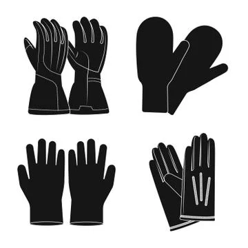 Isolated object of glove and winter logo. Collection of glove and equipment Stock Illustration