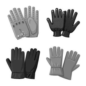 Isolated object of glove and winter icon. Collection of glove and equipment Stock Illustration