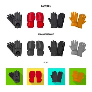 Isolated object of glove and winter sign. Set of glove and equipment stock Stock Illustration