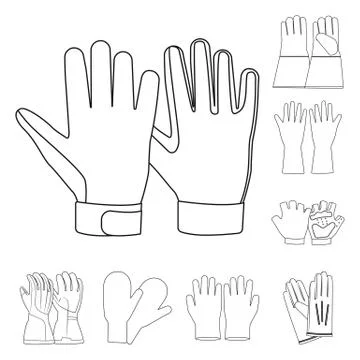 Isolated object of glove and winter icon. Set of glove and equipment stock Stock Illustration