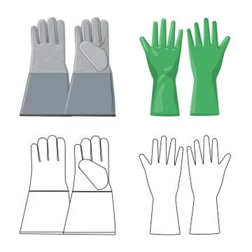 Isolated object of glove and winter logo. Collection of glove and equipment Stock Illustration