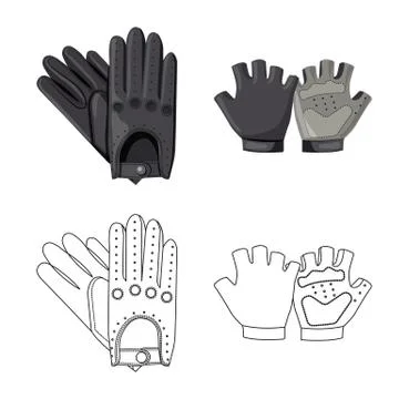 Isolated object of glove and winter symbol. Set of glove and equipment vector Stockillustratie