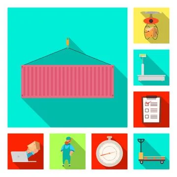 Isolated object of goods and cargo logo. Set of goods and warehouse vector icon Stock Illustration