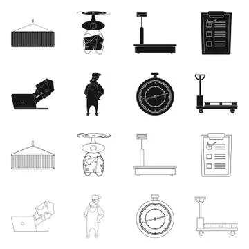 Isolated object of goods and cargo symbol. Collection of goods and warehouse イラスト素材
