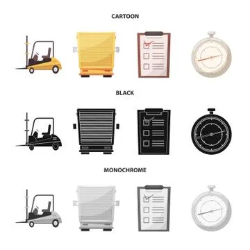 Isolated object of goods and cargo icon. Collection of goods and warehouse stock 스톡 일러스트