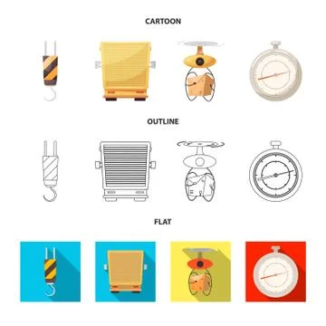 Isolated object of goods and cargo symbol. Set of goods and warehouse stock Ilustración de archivo